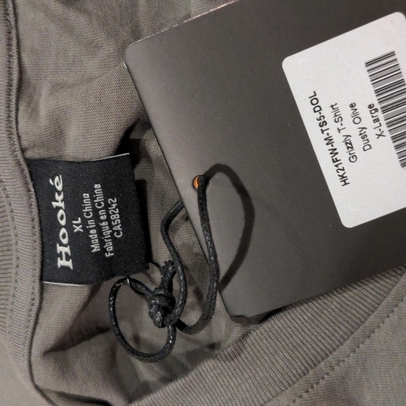 Hooke 100% Organic Cotton Dusty Olive Grizzly Bear Graphic Short Sleeve Tee XL - Picture 4 of 6